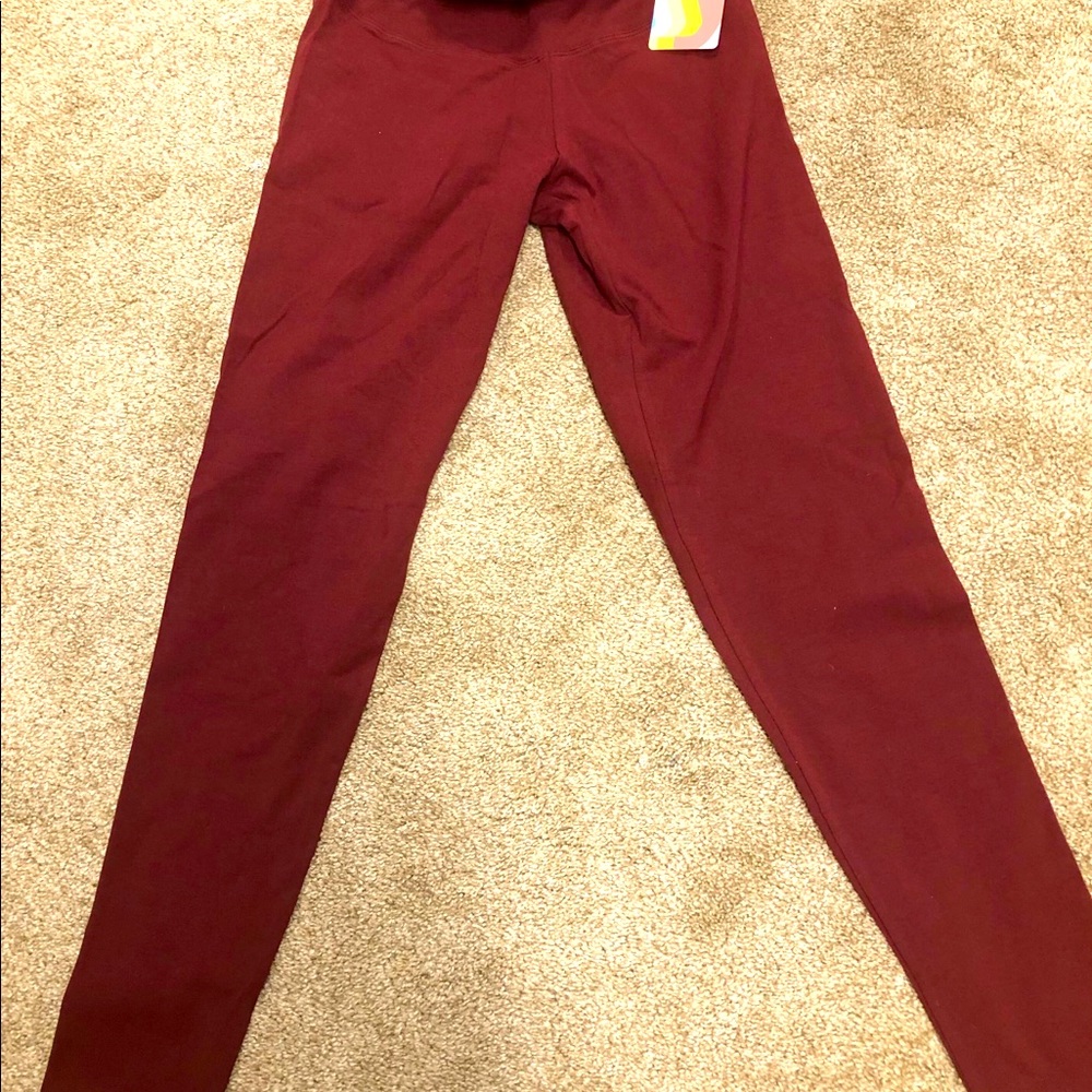 plum cotton leggings